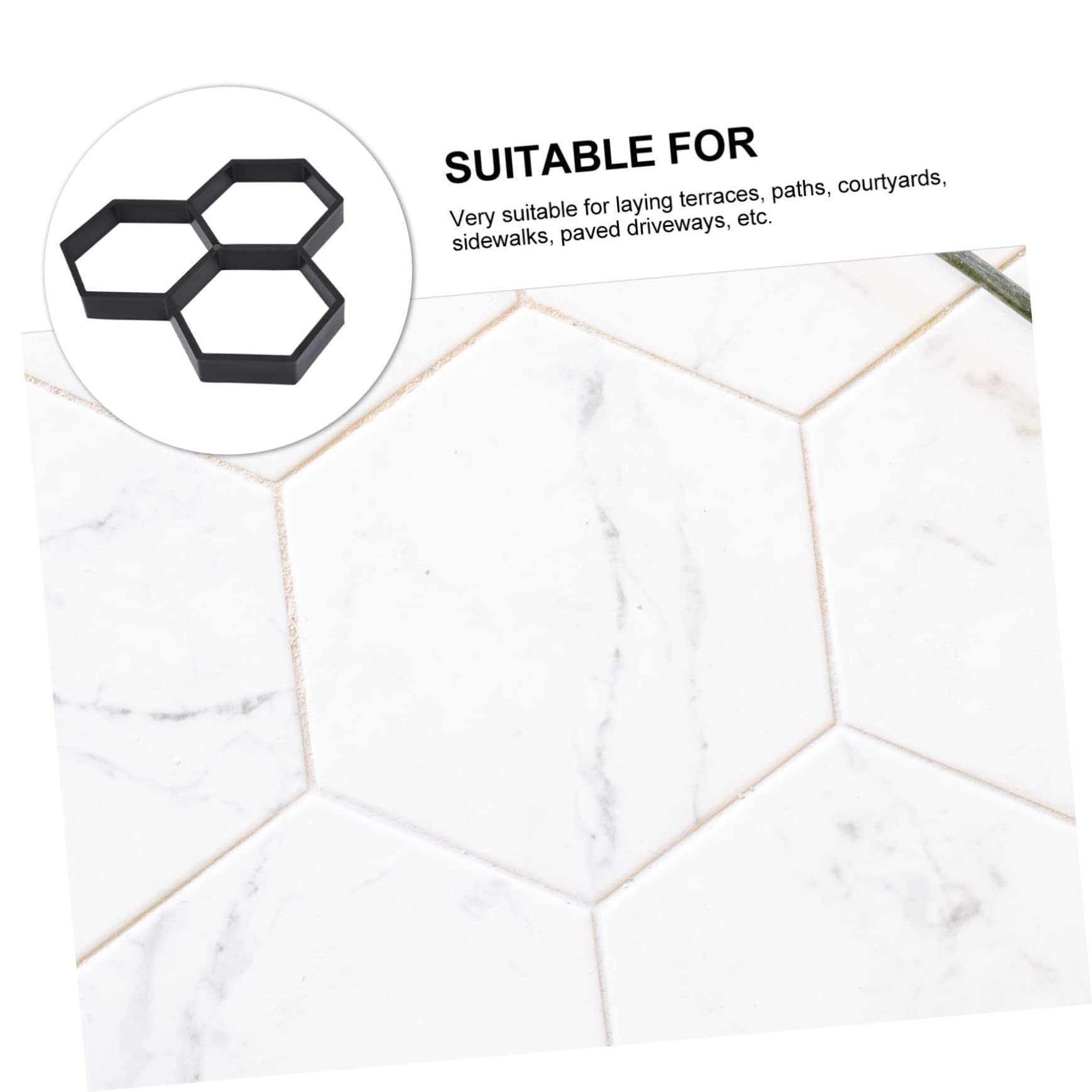 Hexagon Pflasterform für Gartenwege Wiederverwendbare Beton Gießform für DIY Zement Bodenplatten Praktische Schalungsform für Terrasse und Gehwege