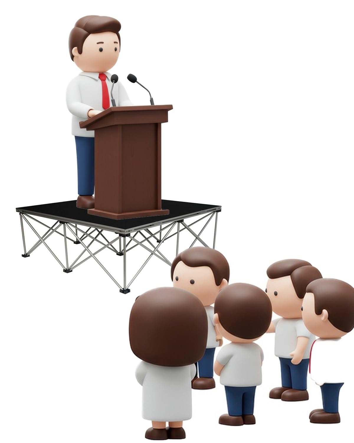 Mini-support de scène pliable 48"x48" avec plateforme de caméra