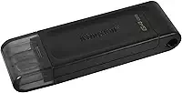 Pen Drive Kingston USB-C portátil e leve DataTraveler 70 64 GB com USB 3.2 Geração 1 velocidades DT70/64 GB, preto