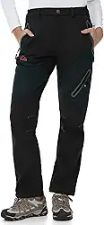 Calça feminina forrada de lã para esqui e neve, impermeável, para o inverno, para caminhadas, quente, térmica, isolada, para uso ao ar livre