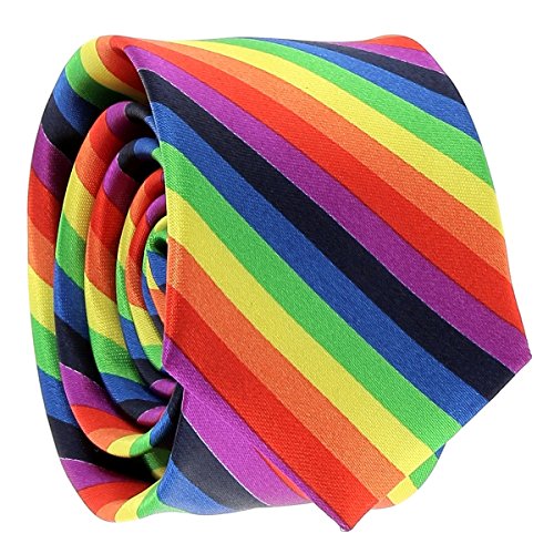 CravateSlim Cravate Arc-En-Ciel Multicolore - Homme, Cravate Fantaisie Originale