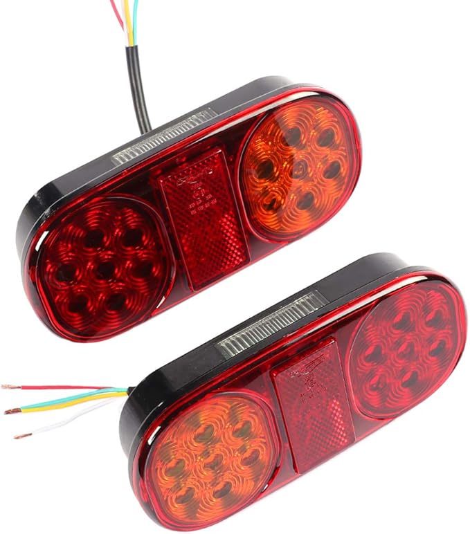 4x Luci Laterali LED 7 LED Rotonde 2 Pollici Per Camion, Rimorchio, Roulotte, 12V - Universali