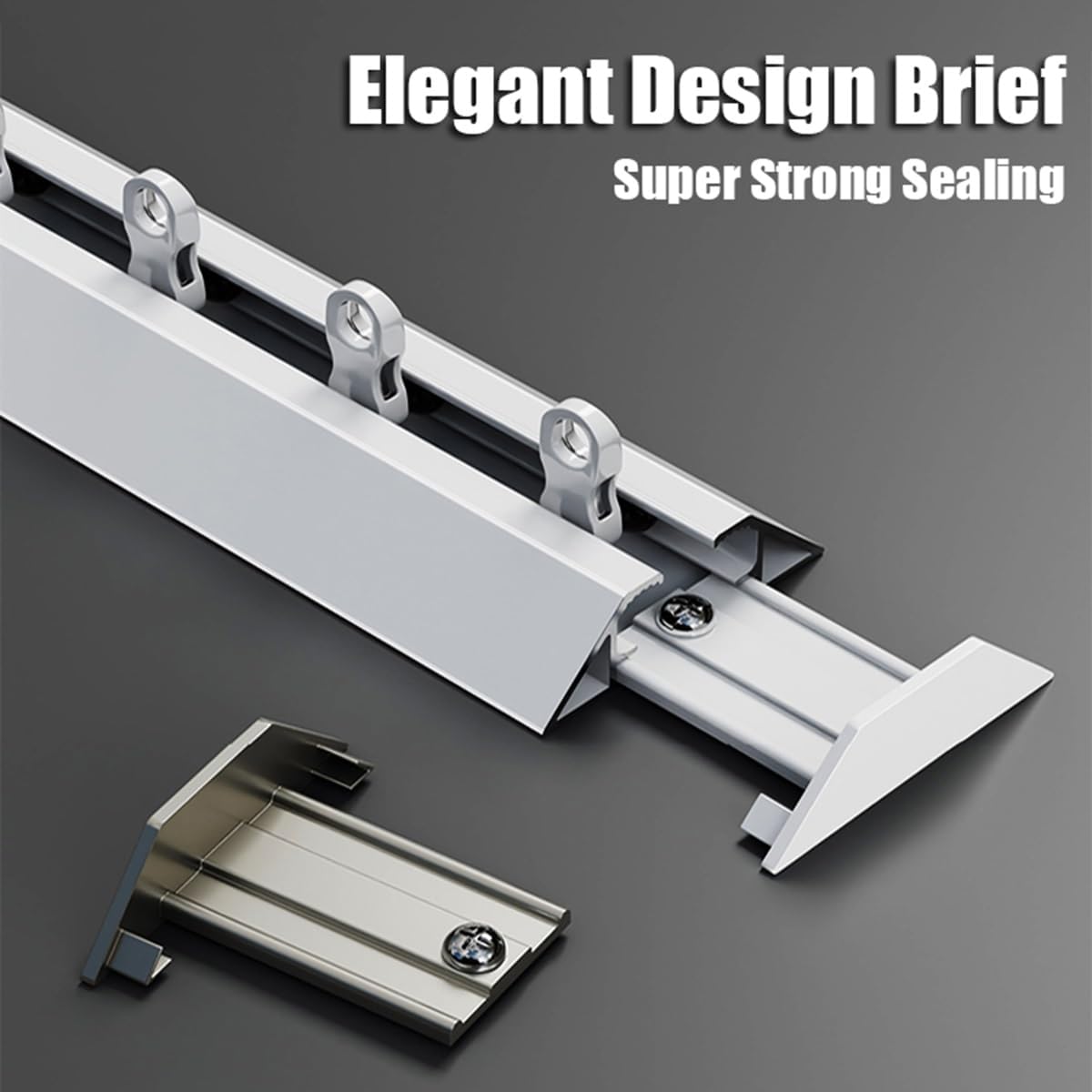 Self Adhesive Ceiling Curtain Track Ceiling Mount，No Drill, Screws 3.6FT 9.5FT 13.8FT Adhesive Curtain Rod (Non-Flexible)(Black,2.6ft)