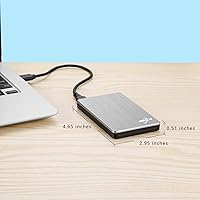 Vista 5 de NRICO Disco duro externo portátil de 320 GB USB 3.0 HDD de 2.5 pulgadas de almacenamiento compatible con PC, Mac, escritorio, PS4 (320 GB, gris)