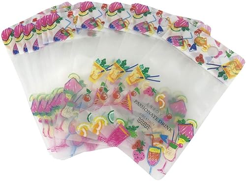 Miniatura 5 de LASLU Bolsas transparentes de pie con cremallera y popote de plástico, bolsas de mano resistentes de 8 mil con refuerzo inferior de 1.5 pulgadas,