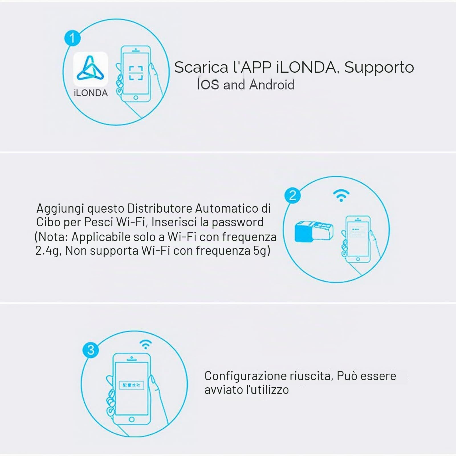 Alimentatore automatico per acquario litchi, distributore di cibo per pesci con timer controllato WIFI 2.4G con display LCD per vacanze in stagno per acquario(Nero)