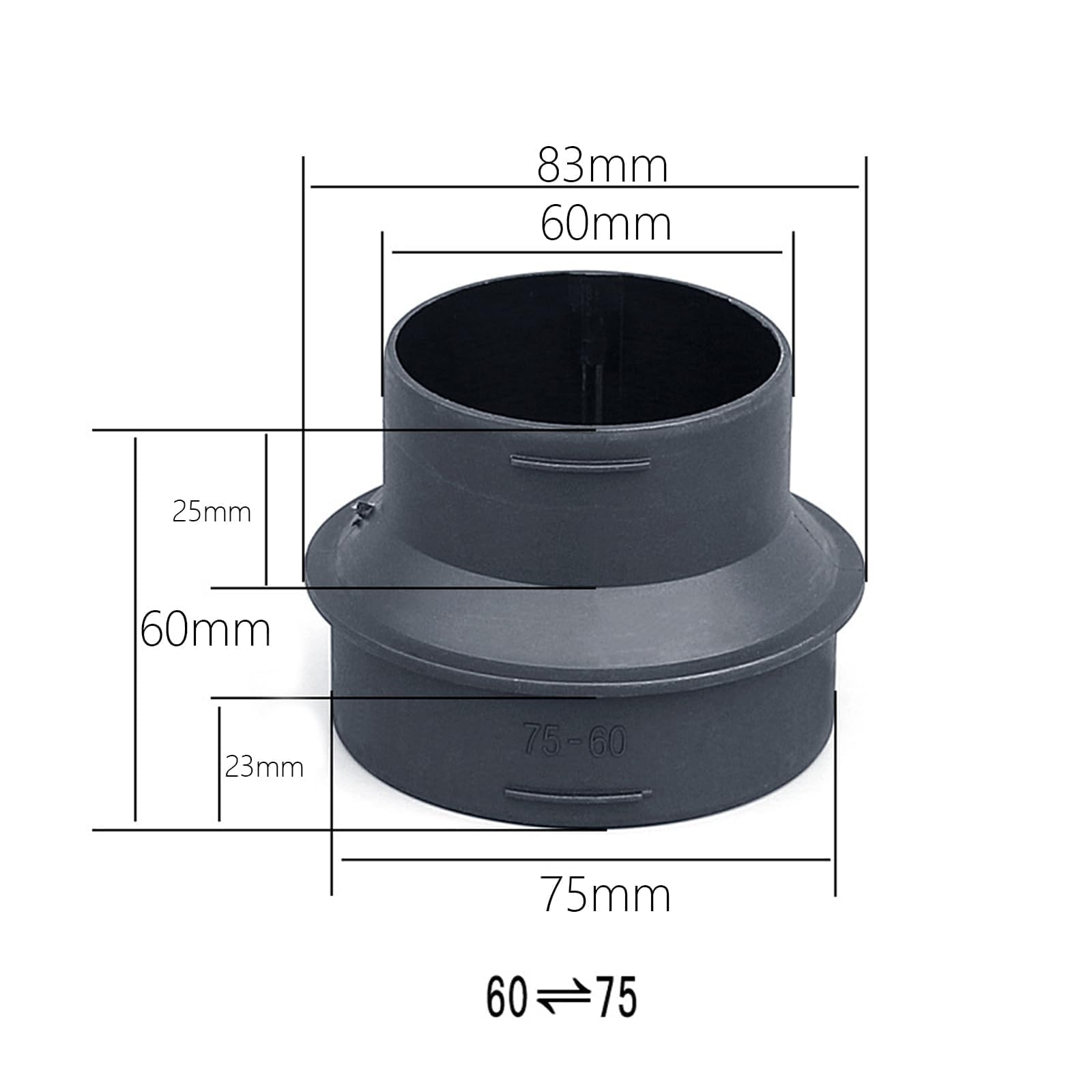 2 Adaptadores Para Tubo De Calefacción Estacionaria 60-75 Mm, Conector Universal Aire Caliente Para Auto, Kit Reductor De Conducto