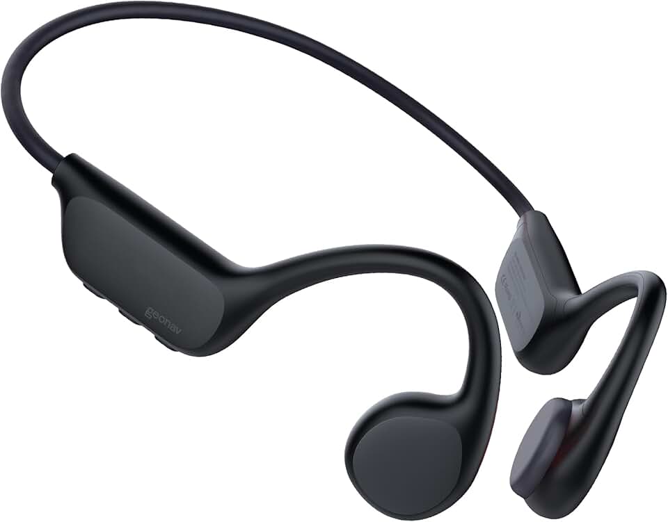 Geonav OpenBone Fone de Condução Óssea, Bluetooth, Autonomia 8 horas, Microfone integrado, AER17BK, Preto