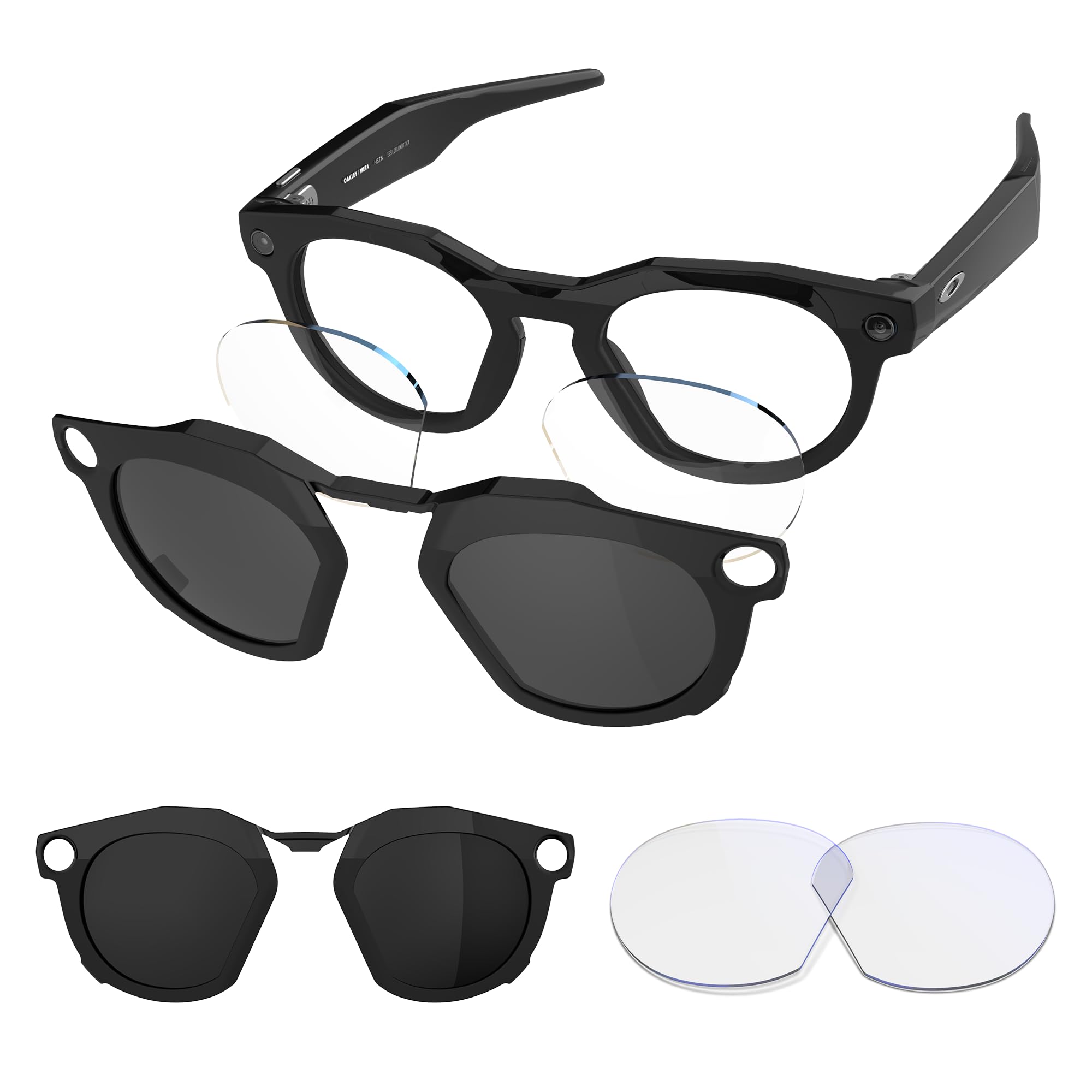 Amazon.co.jp: 透明交換用レンズ&ブラック偏光クリップ Oakley Meta 