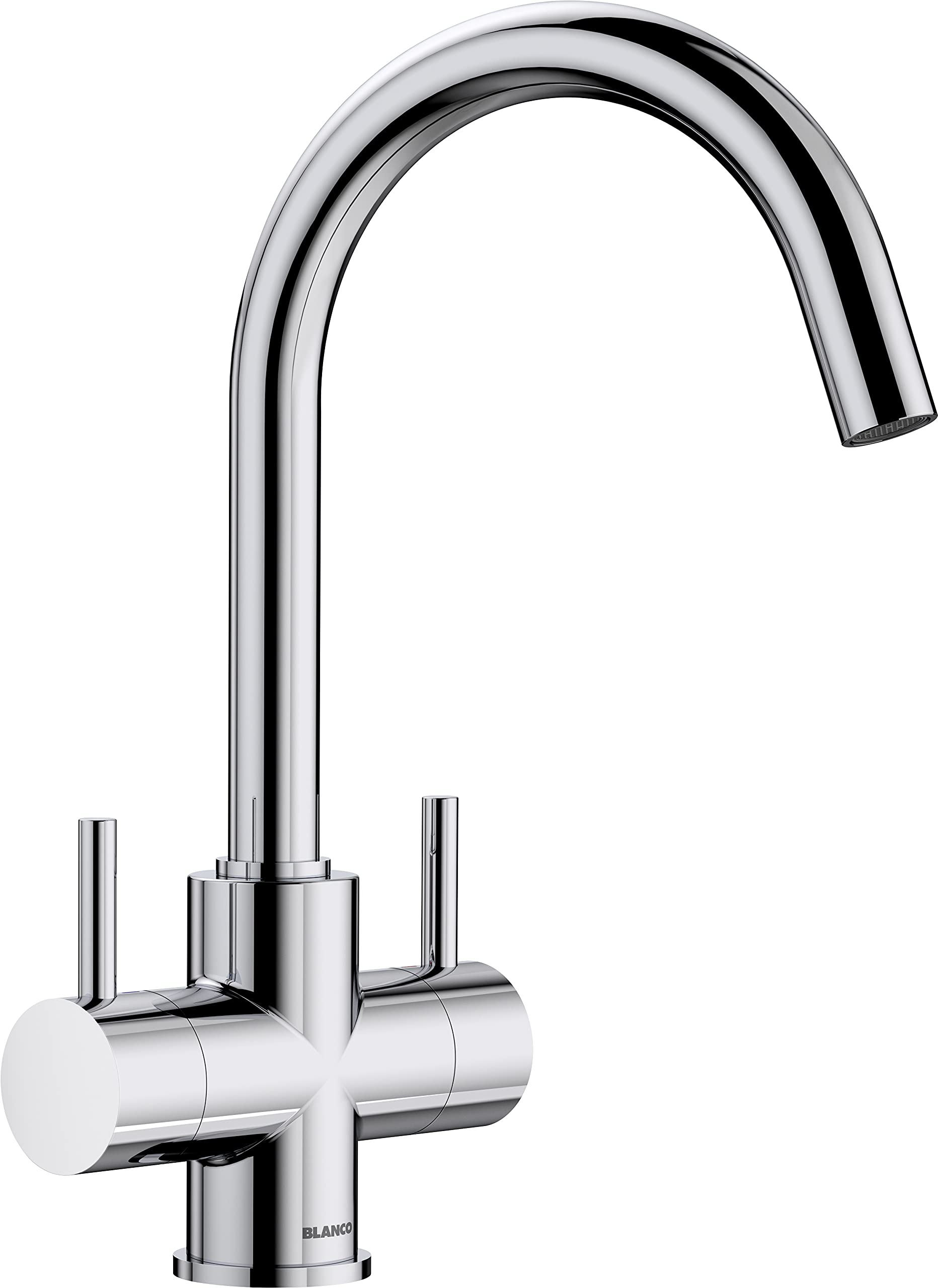 Blanco Camia Twin Lever High C Shaped Spout Mixer Tap Chrome from B&Q