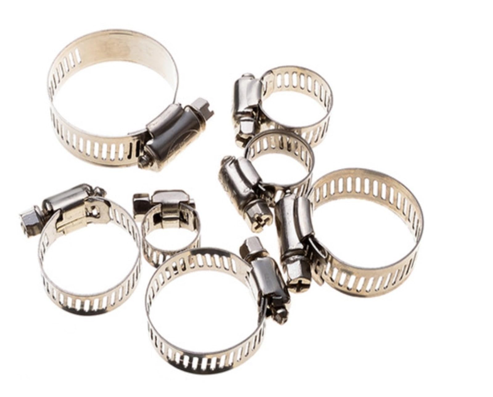 SHALLEZSOU Pipe clamp 10pcs Hose Clamp Adjustable 8-44mm Stainless Steel Worm Gear Clip for Water Pipe Plumbing(19-29mm 10PCS)