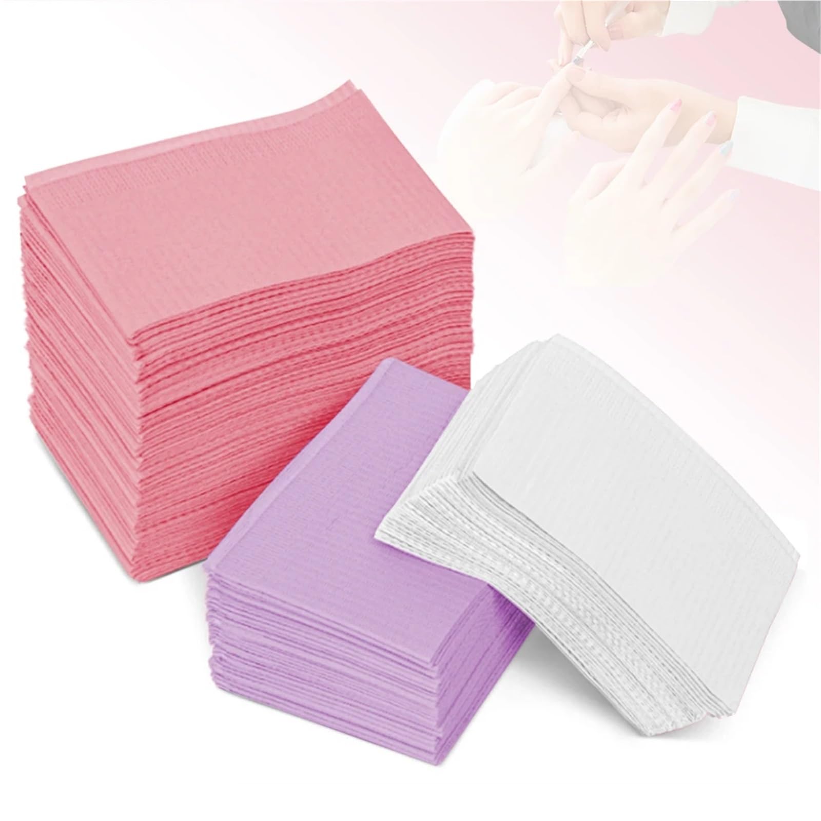 125 pezzi di tappetino for nail art, cuscinetti puliti for unghie, tovaglie impermeabili, strumenti for manicure, accessori, tavolo for tatuaggi(Pink)
