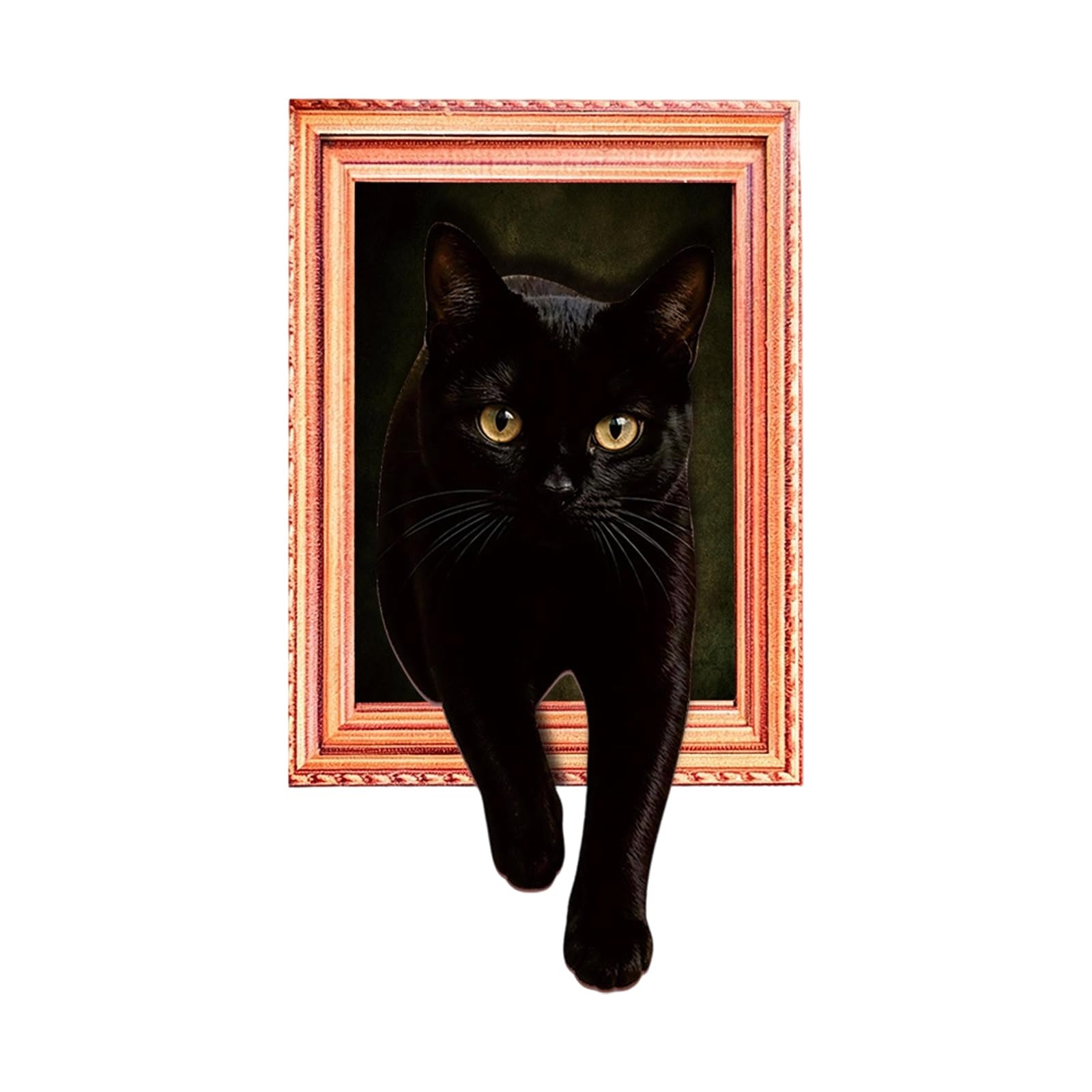 Pangboer A Fridge Magnet Wood Frame 3D Peeking Feline Decor For Refrigerator Locker Whiteboard, Charming Home Ccent Piece Refrigerator Magnet Decor Framed Feline Wood Locker Whiteboard Ccent Pet Themed