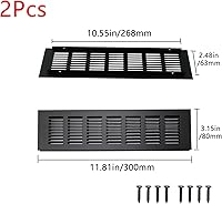 Vista 3 de Geesatis Cubiertas de ventilación para piso, gabinete, pared, techo – Rejilla de aluminio resistente a la oxidación con tornillos, paquete de 2