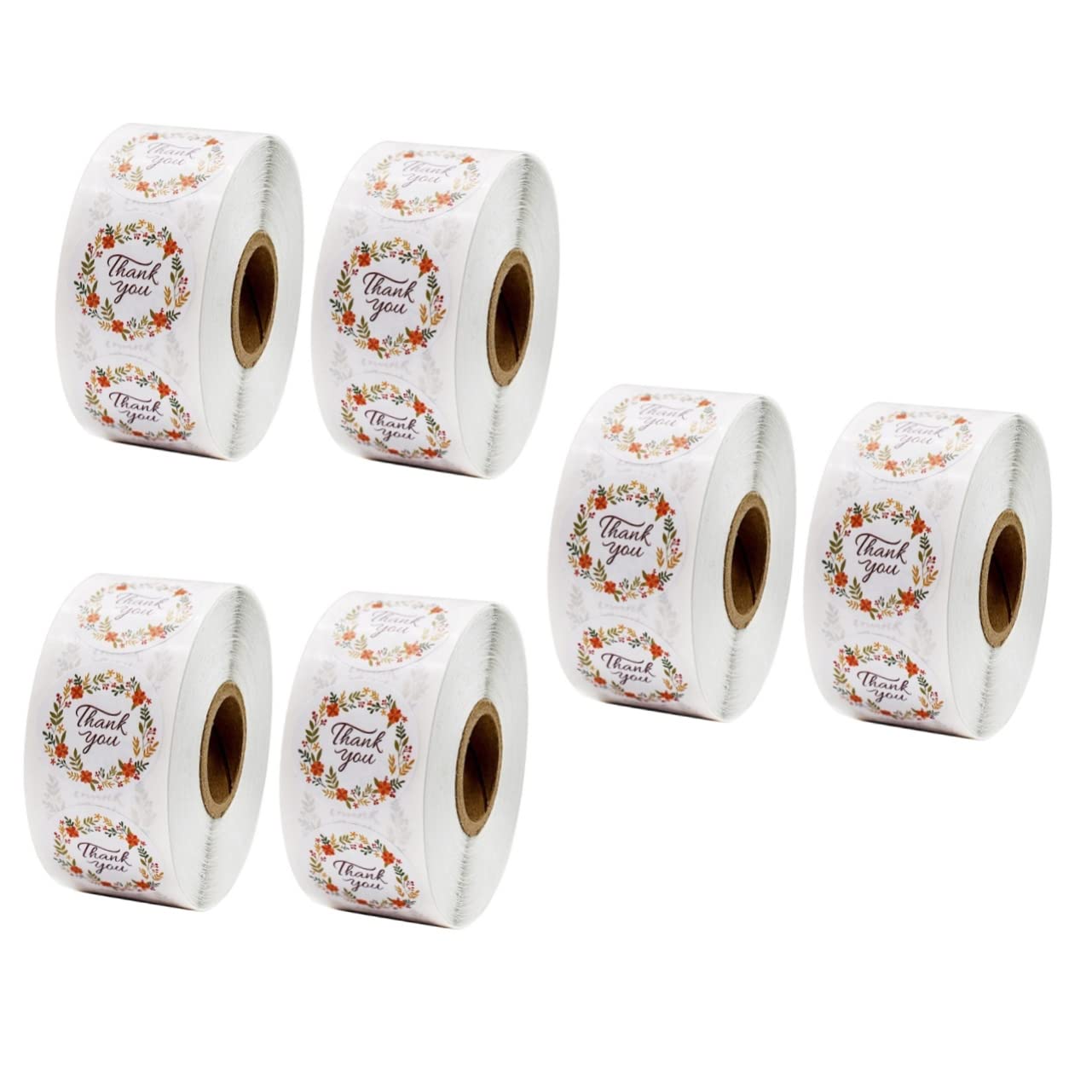 NUOBESTY 6rotoli Adesivi Decorativi Ringraziamento Di Etichette Autoadesive Per Regali Buste e Sacchetti Per Compleanni e Occasioni Speciali Facile Da Usare e Rimuovere