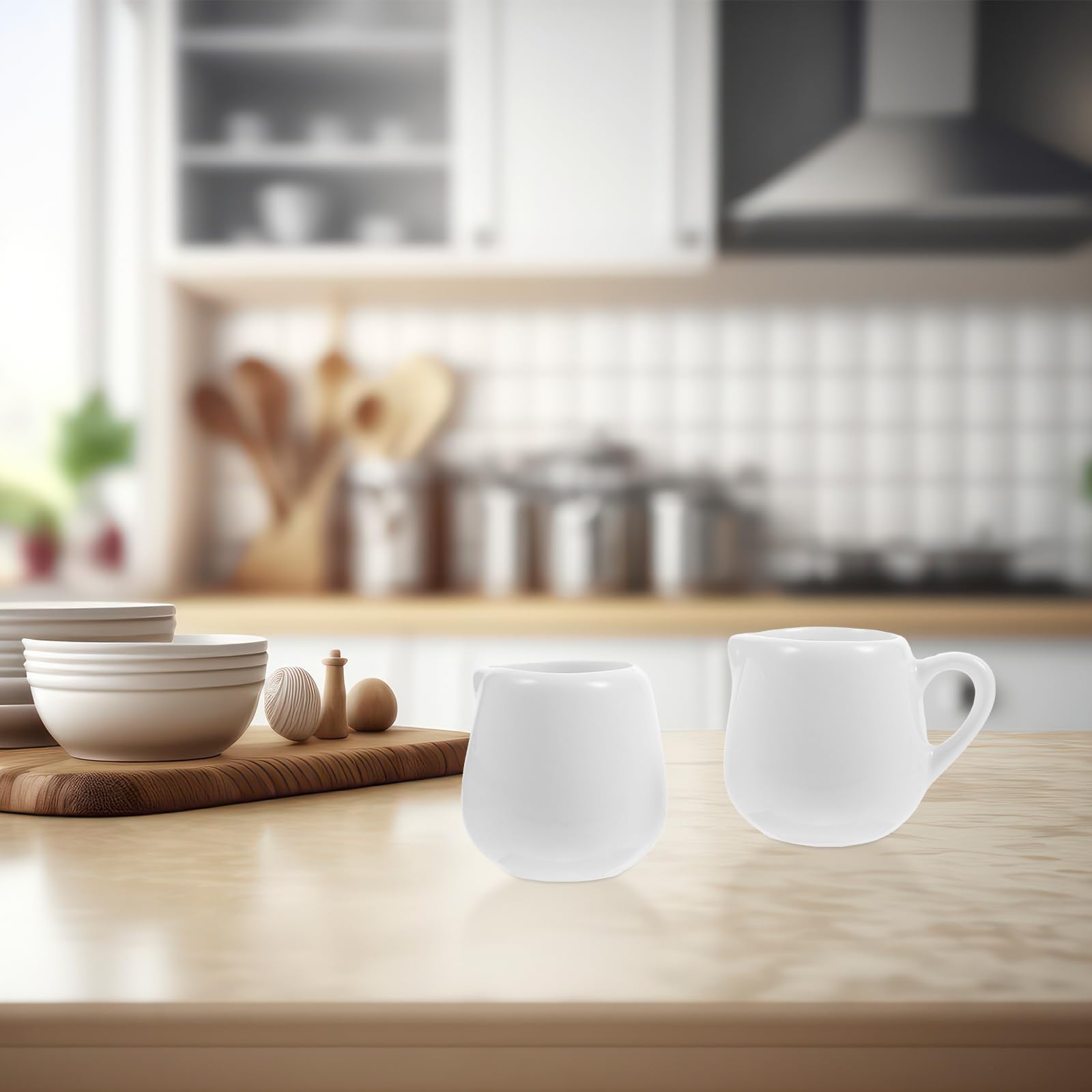 Housoutil Keramik Milchkännchen 6Er Set 4.80X4.30X4.10Cm 120Ml Saucenbecher Praktische Kleine Milchbecher Für Kaffee Milch Servieren Elegantes Design Für Küche Und Café