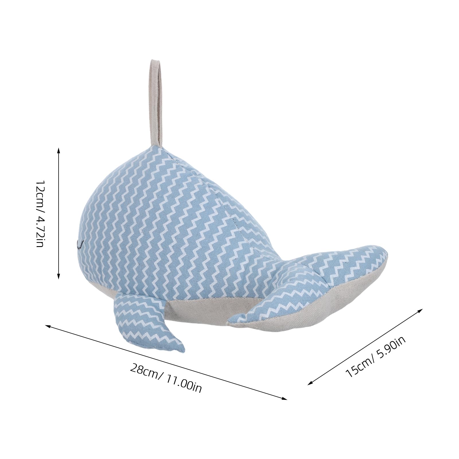 Operitacx Tope de Puerta Forma de Ballena de Tela Azul Oscuro, Bloqueador de Viento Anticolisión Decorativo para Hogar y Oficina, Tope Creativo para Puertas Infantiles y Profesionales