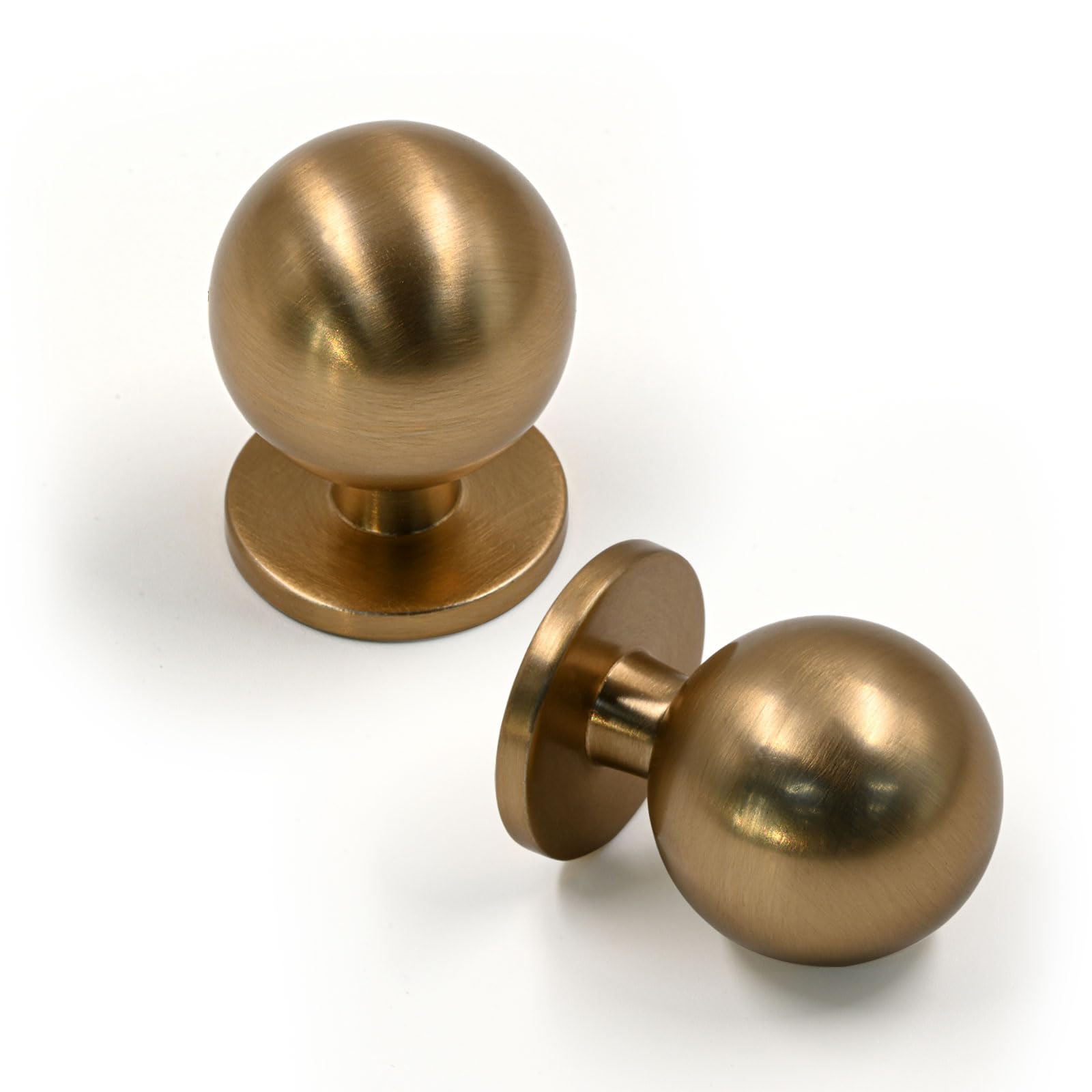 10 Pack 1Inch(27mm) Diameter Round Solid Ball Champagne Bronze Cabinet Knobs Drawer Knobs Cabinet Hardware for Kitchen Cabinets and Dresser Drawers and Bathroom Cabinets