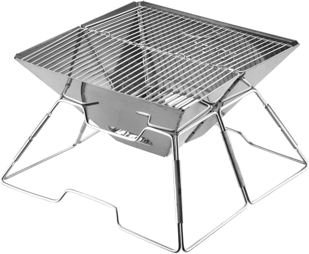 Portable Camping Grill and Folding Barbecue Rack Wear-resistant Steel Outdoor Cooking Accessory for Tailgating, Hiking, and Backyard Barbecue