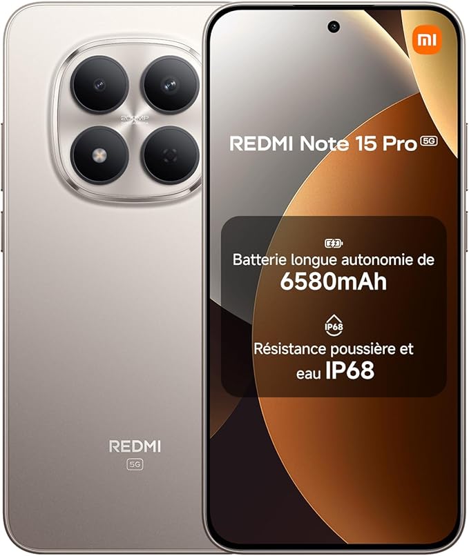 Xiaomi Redmi Note 15 Pro 5G 8+256 Go à 299,00€ chez Amazon