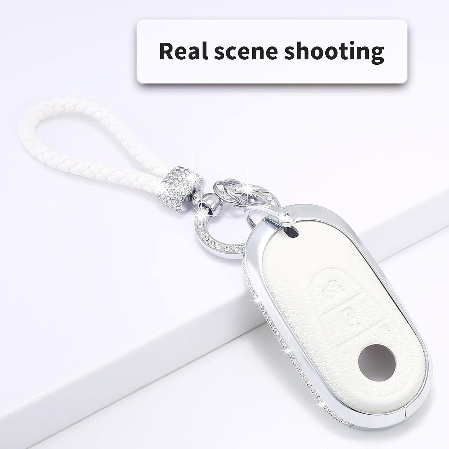 for Mercedes Benz Crystal Key Fob Cover,Compatible with Mercedes Benz EQE350 S580 C300 C Class S Class G Class E Class Protector Sleeve Accessories