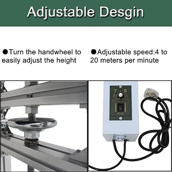 Incline Conveyor Belt with Baffles 59 inch Length 12 inch Wide PVC Conveyor Belt Adjustable Height Variable Speed Conveyor 110V