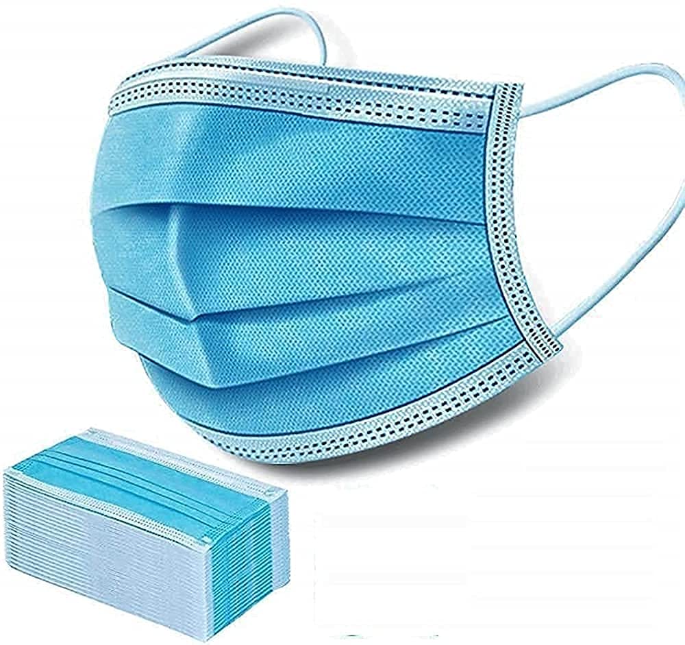100 3 PLY BLUE Surgical Mask Disposable Nonwoven Fabric Face Mask With Nose Clip Certified by CE, ISO & GMP with Bacterial Filtration Efficiency(BFE)≥98.5% with Melt Blown FILTER (B092TDCMBJ) Amazon Price History, Amazon Price Tracker