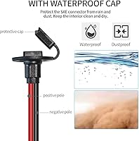 Vista 4 de Enchufe de alimentación SAE de 12 AWG, puerto de pared lateral a anillo en O, cable de extensión de conector SAE con fusible de 10 A, 15 A, 20 A, 25