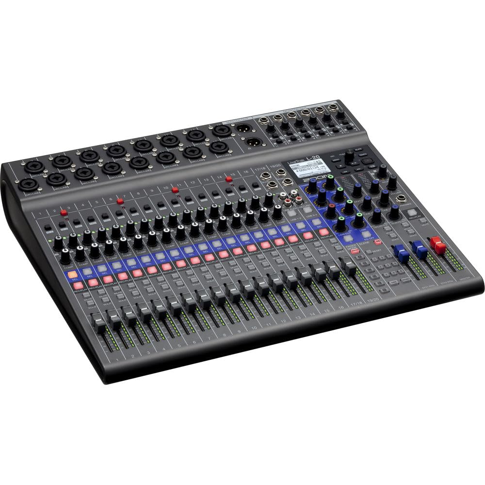 Zoom LiveTrak L-20-20-Input Digital Mixer & Multitrack Recorder + Zoom ZDM-1 Podcast Mic Pack + USB Card Reader, SD/microSD + Xpix Balanced Interconnect, 1/4 inch TRS + Dual RCA Cable + More