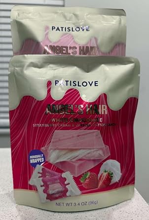 2 PARCKS OF ANGELS HAIR WHITE CHOCOLATE, STRAWBERRY CREAM &TURKISH COTTON CANDY AND MILK CHOCOLATE, PISTACHIO, HAZELNUT SOY CASHEW