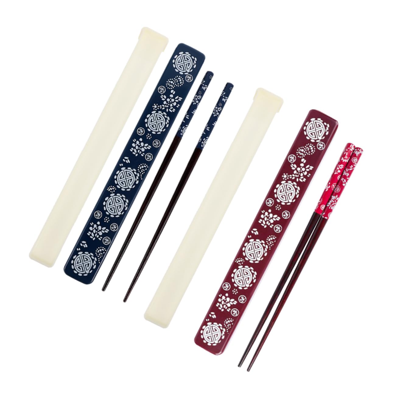 Boîte de Rangement pour Baguettes, Lot de 2 Sets, Bois Abs, Portable