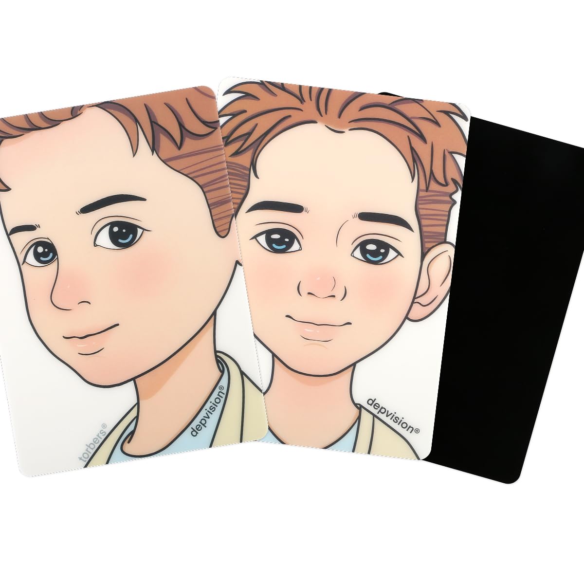 torbers Depvision Reusable Face Paint Practice Board,2 Colorful Face Paint Board,One Black Face Painting Exercise Board,Makeup Template A4 size (Boy)