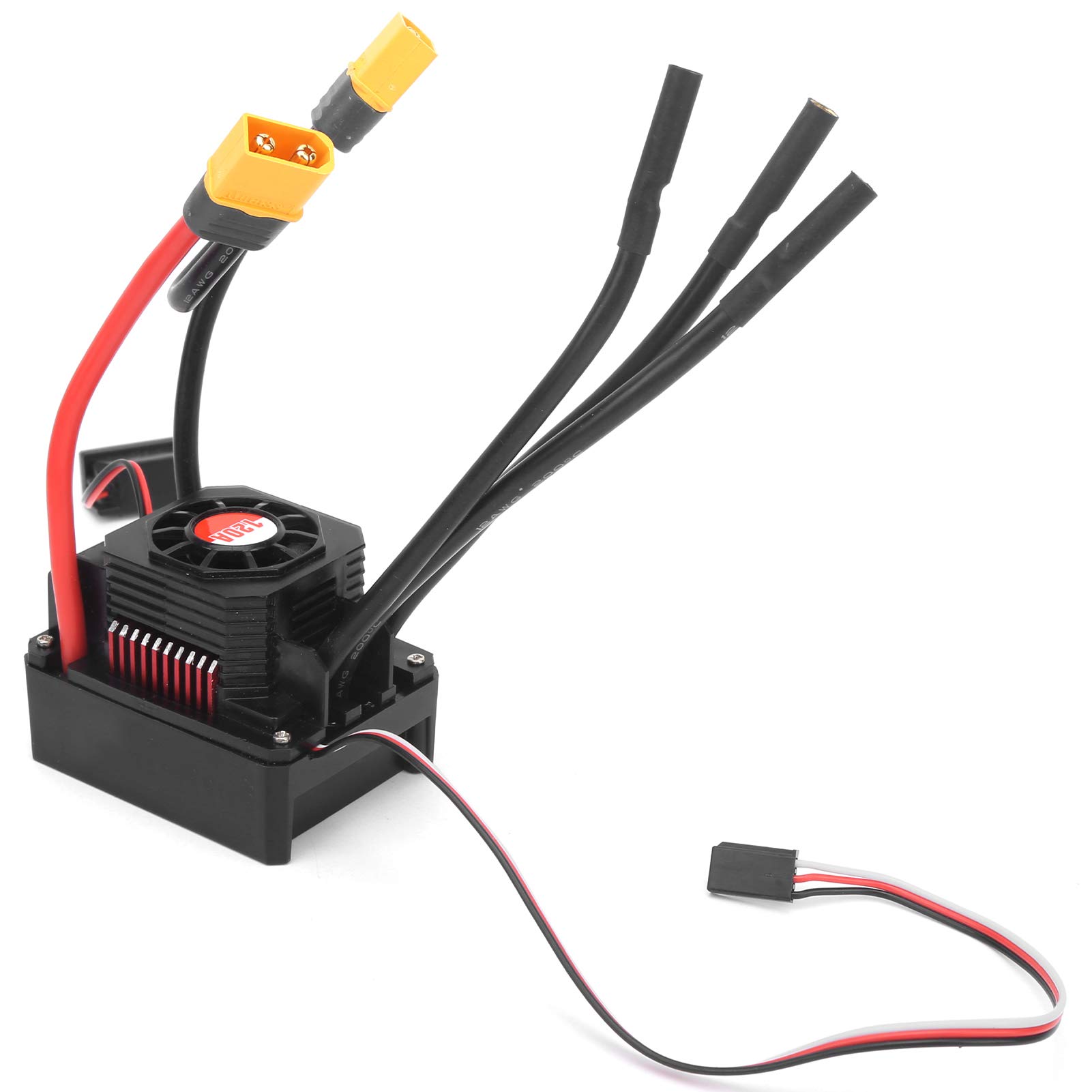 Hochleistungs-120-A-Regler, Wasserdichter Elektrischer Geschwindigkeitsregler mit XT60-Anschluss, Ideal für 1/10 1/8 RC-Cars, Lange Haltbarkeit und Schutz