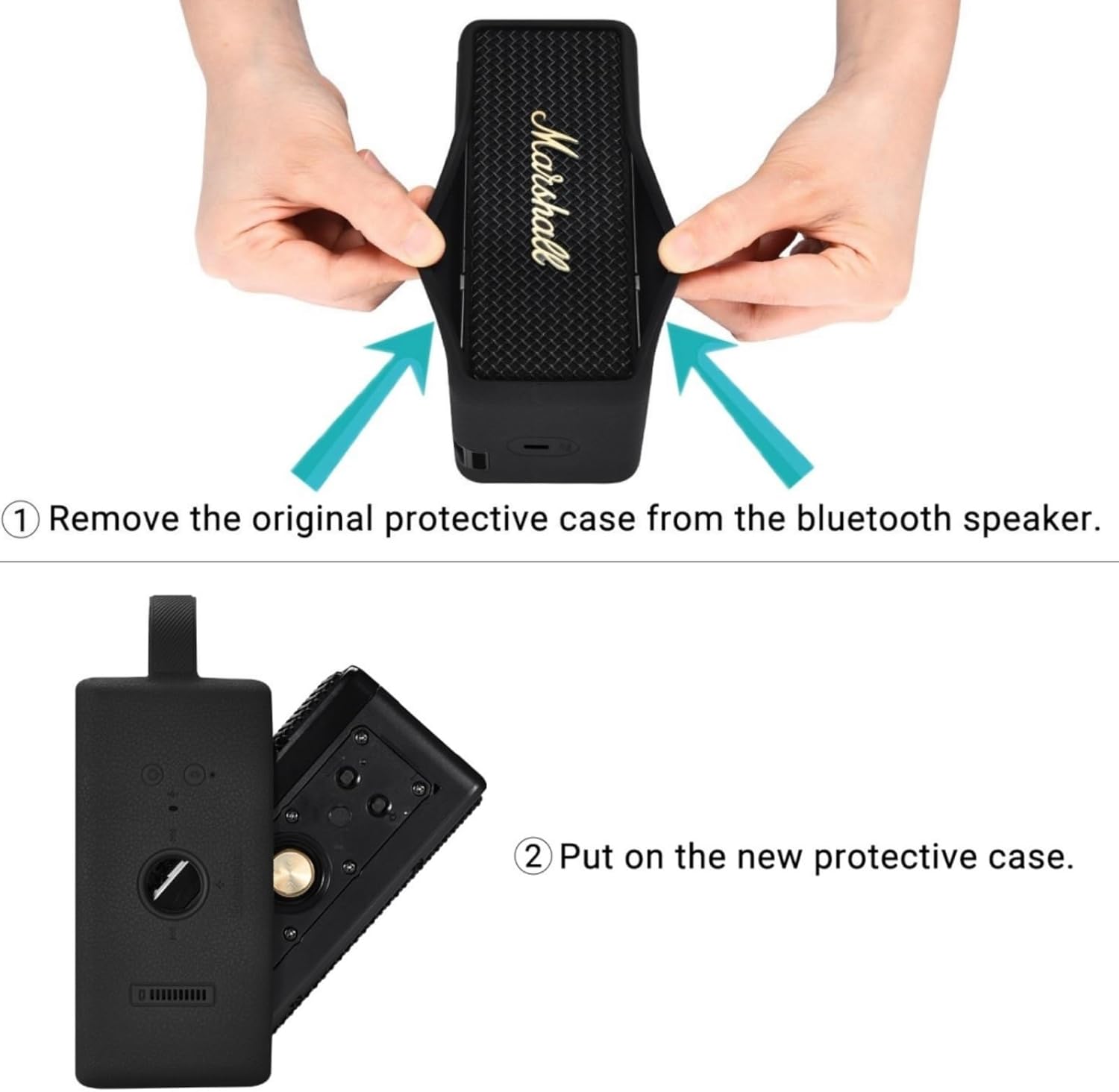 Silicone Case for Marshall Emberton III,Protective Case Cover for Marshall Emberton 3 Bluetooth Portable Speaker(Black) - Image 9