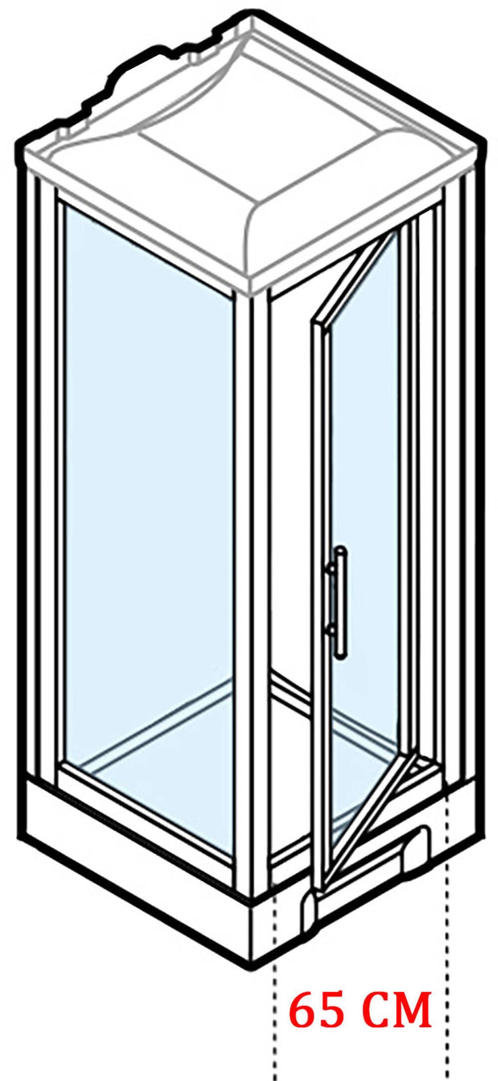 Novellini New Holiday GF90 Standard con techo 90 x 90 cm Cabina ducha equipada 1 puerta batiente + fijo ángulo derecho izquierdo mezclador mecánico cristal Aqua perfil blanco altura 217,5 cm