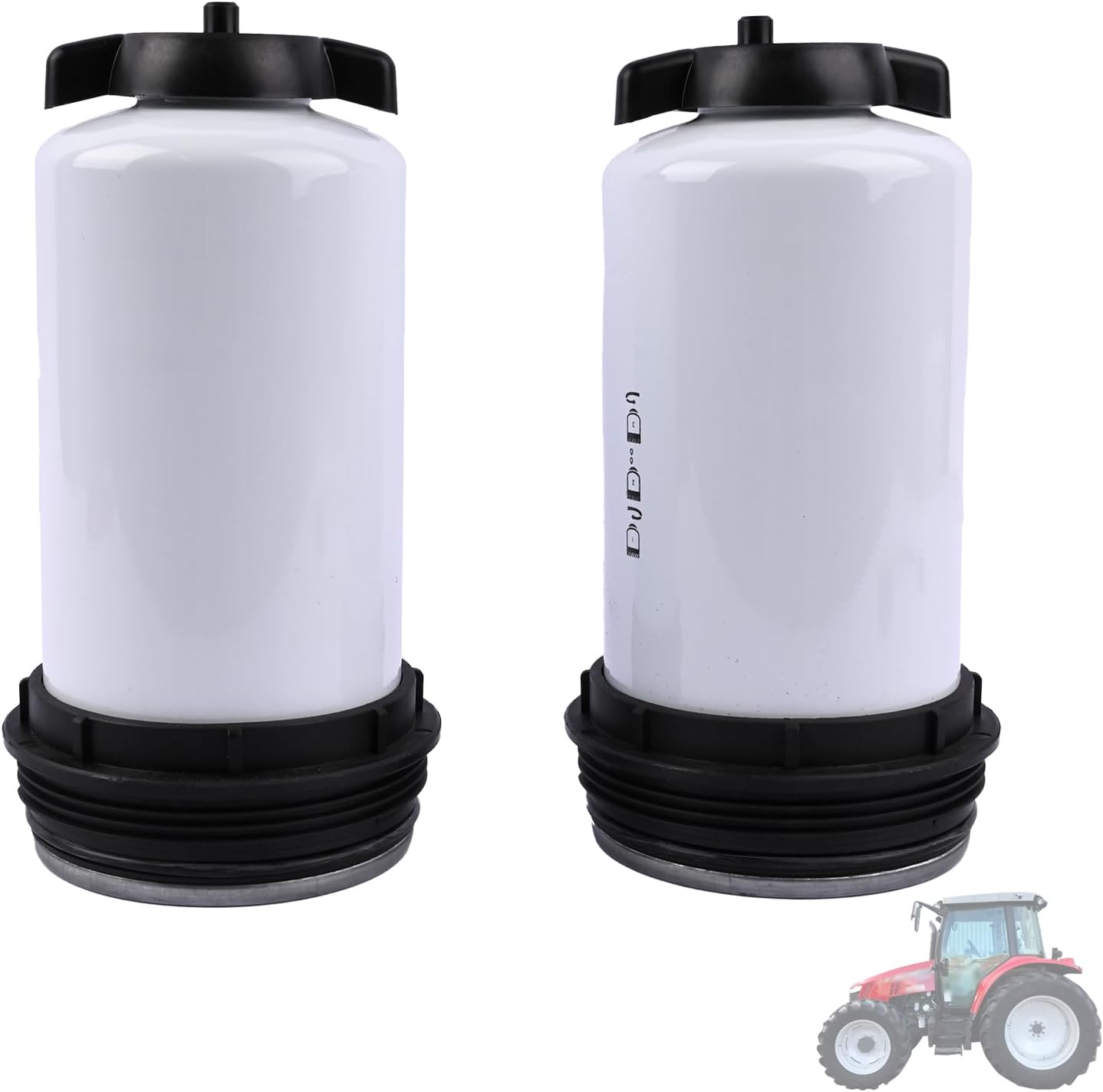 2Pcs Fuel Filter Kit Replaces V837091436 837079726 837091128 837091129 837091436 837091864 Compatible With Agco Massey Ferguson 4608 4707 Models