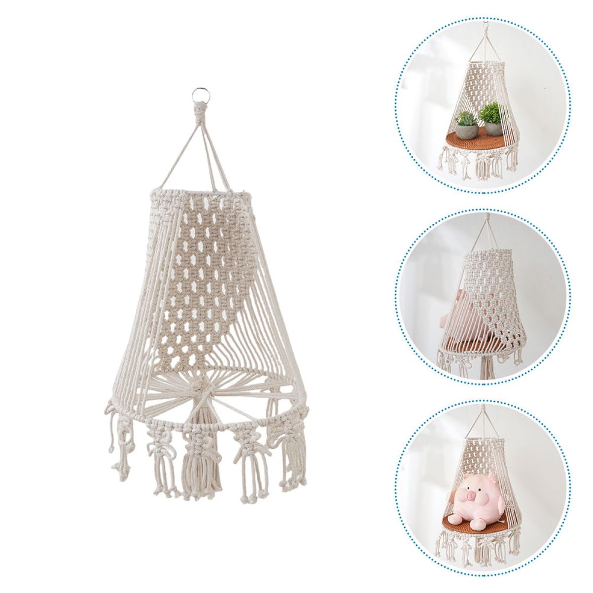 BESTonZON Suspension pour Plantes Macramé Panier Suspendu Intérieur Décoratif pour Entrées Salons Chambres Et Balcons