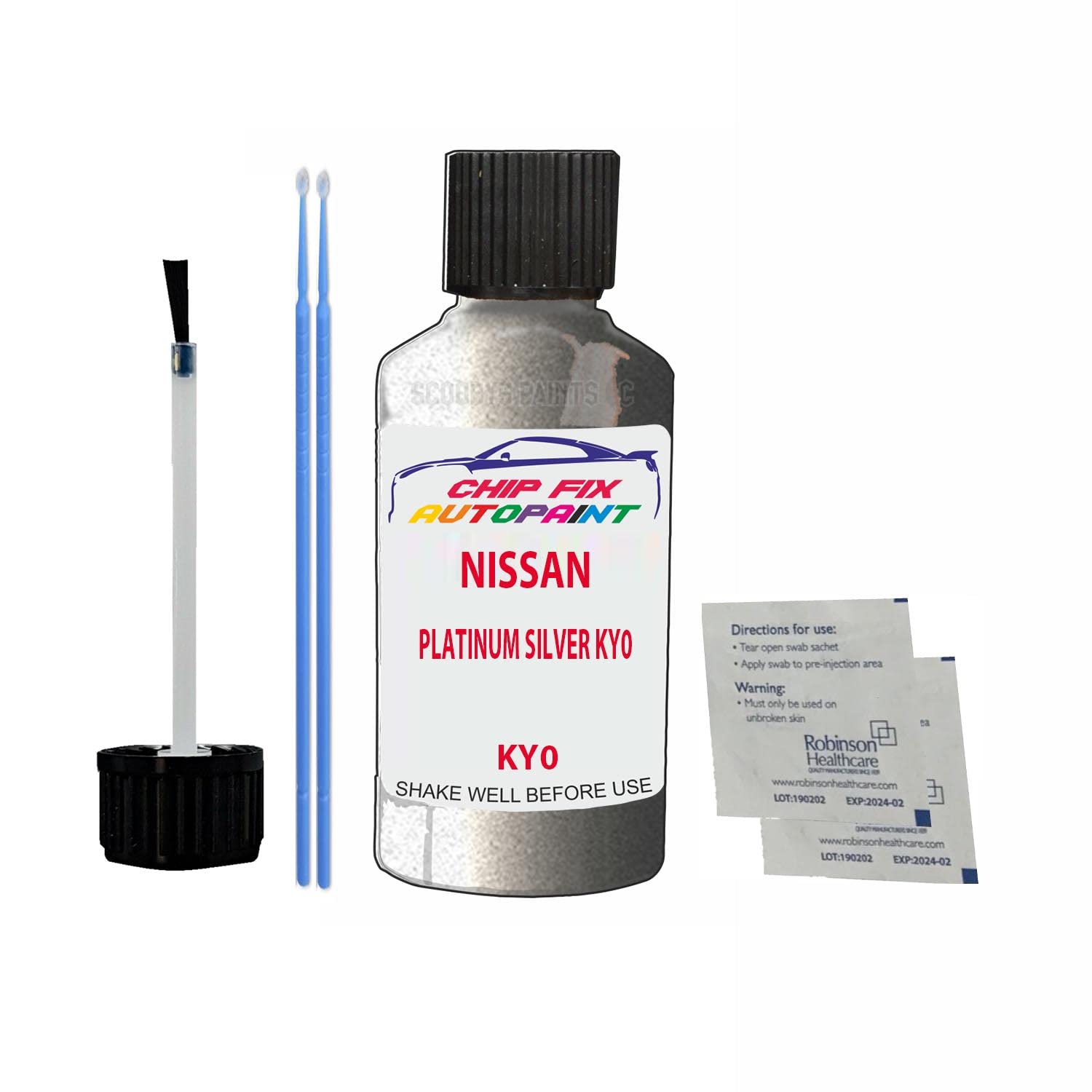 Scoobys Paints Back In The Mix Platinum Silver Ky0 Touch Up Paint For Nissan Elgrand Ky0 2001-2021 30Ml Bottle Brush Scratch Stone Chip Repair Pen