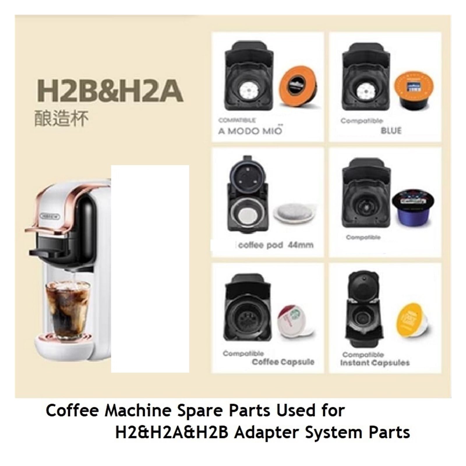1 Soporte For Cápsulas De Repuesto, Compatible Con Piezas Del Sistema Adaptador HiBREW, H2, H2A, H2B, Compatible Con Nespresso, Etc.(Compatible for H2 Caffitaly)