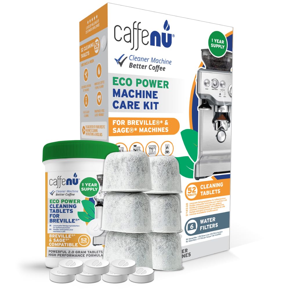 Espresso Machine Cleaning Kit. Includes 52x Sage Espresso Machine Cleaning Tablets & 6 Filter Replacements. Removes Build-up & Filters Water Impurities