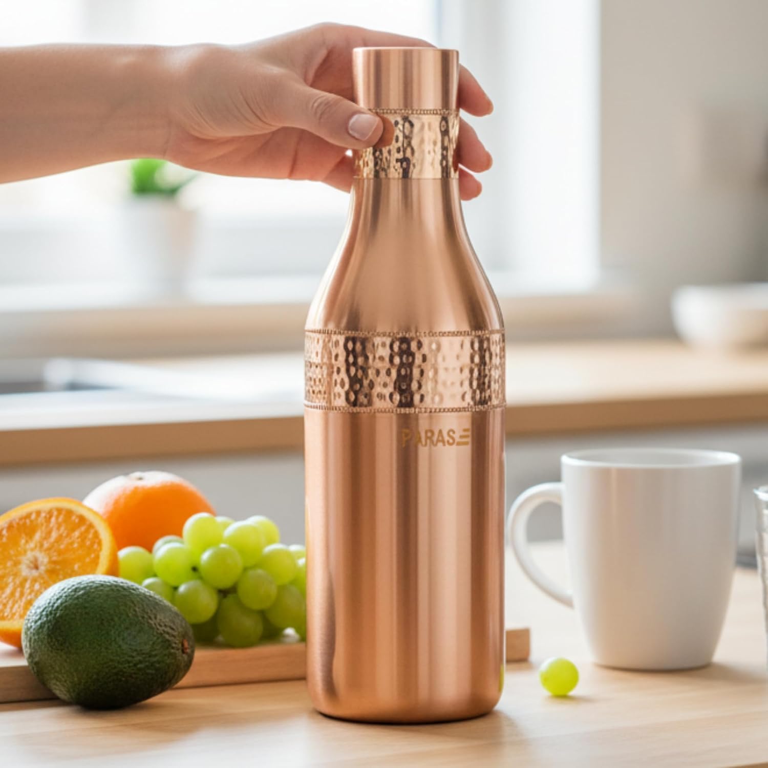 Amazon.com: PARAS 84oz Handcrafted Pure Copper Water Bottle With