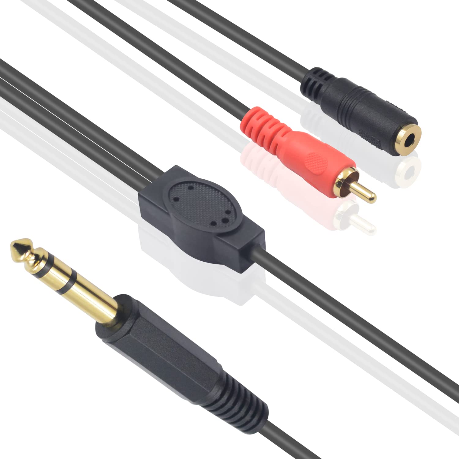 オーディオ 6.35mm 3.5mm RCA Y スプリッターケーブル アンプ Amazon | Duttek 6.35mm 3.5mm RCA Y スプリッター ケーブル、TRS 6.35