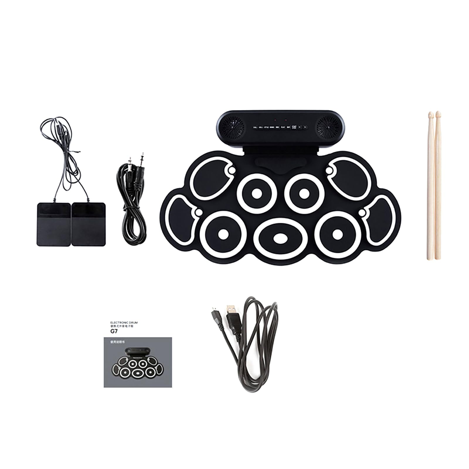Foldable Digital Drum Set Portable Electronic Drum For Children Boy Girl Featuring Silicone And Adjustable Sound Effects