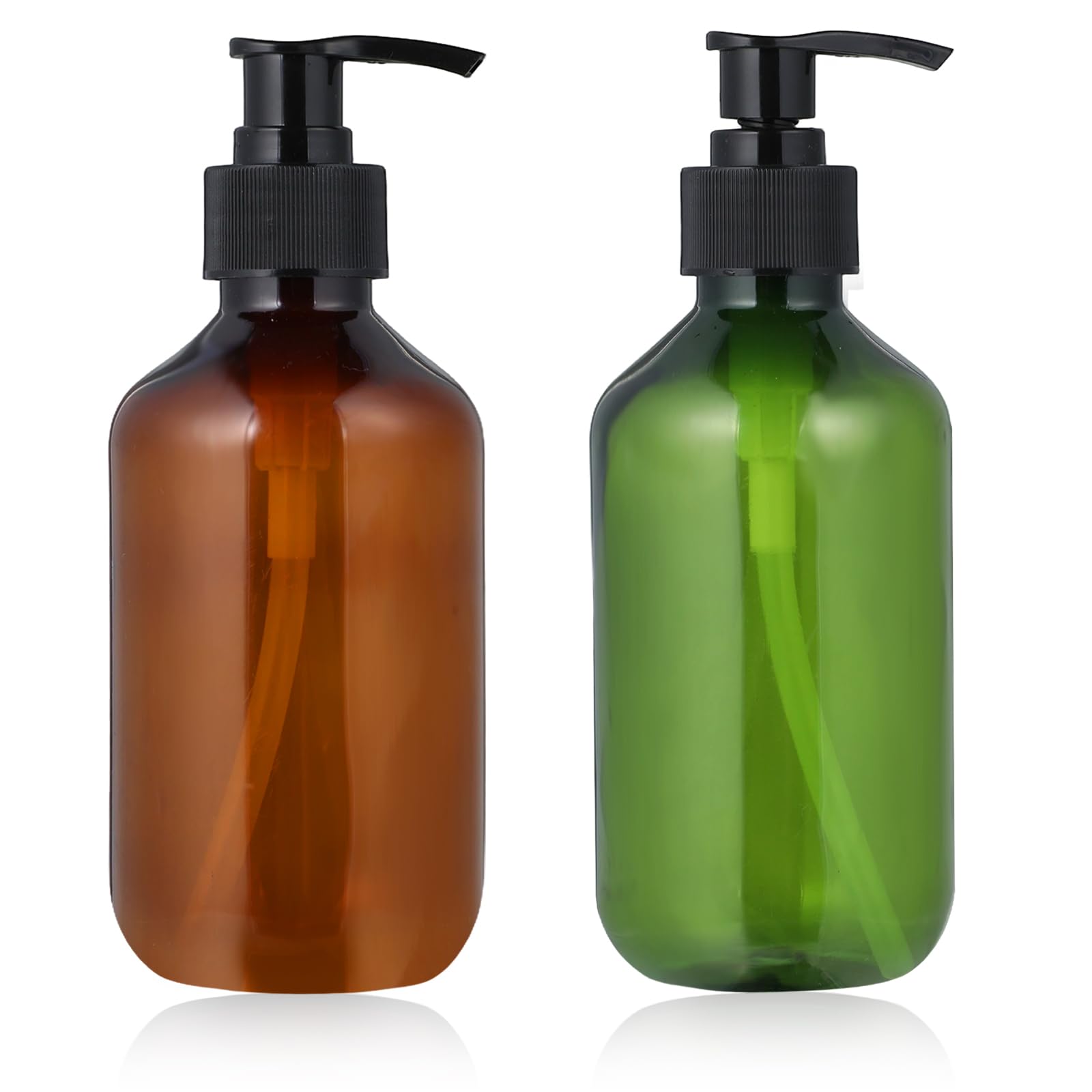 2 dispenser di sapone vuoto in plastica da 283,5 g, con pompa, ricaricabili, per shampoo, bagnoschiuma, bagno