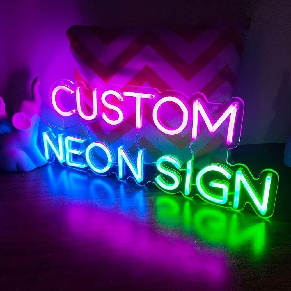 Cartel de neón personalizado, LED de acrílico grande, decoración de pared para dormitorio, barra de boda, fiesta al aire libre