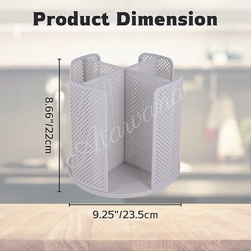 Miniatura 7 de Atavarna - Dispensador giratorio de tazas de café con 4 compartimentos (negro y gris), soporte para tazas y tapas de 5 a 16 onzas, organizador para