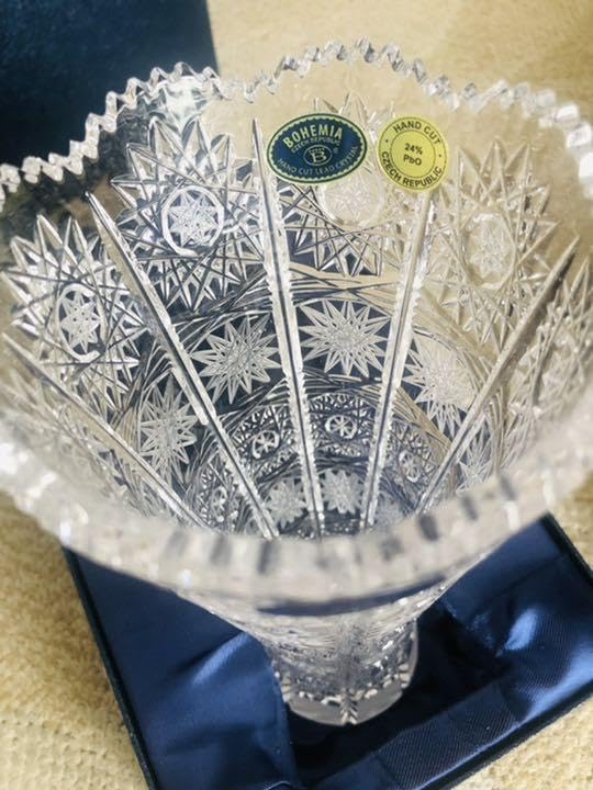 新品】ELBE チェコ製クリスタル花瓶 Amazon.co.jp: ELBE チェコ製