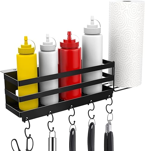 Miniatura 9 de RUSFOL Organizador de parrilla de acero inoxidable con tira magnética para utensilios de barbacoa para parrillas Blackstone de 28"/36", con una