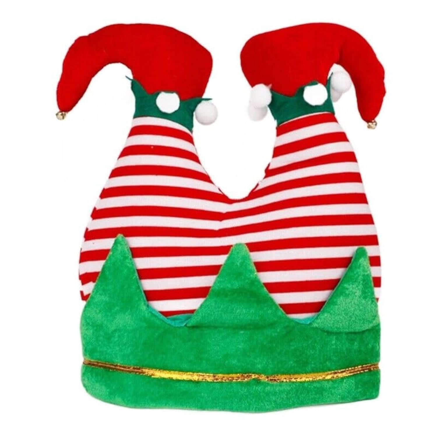 BrainGiggles Santa Hat for Christmas Costume - Headwear Cap With Plush Trim for Kids and Adults - Santa Claus Hat for Party and Gifts
