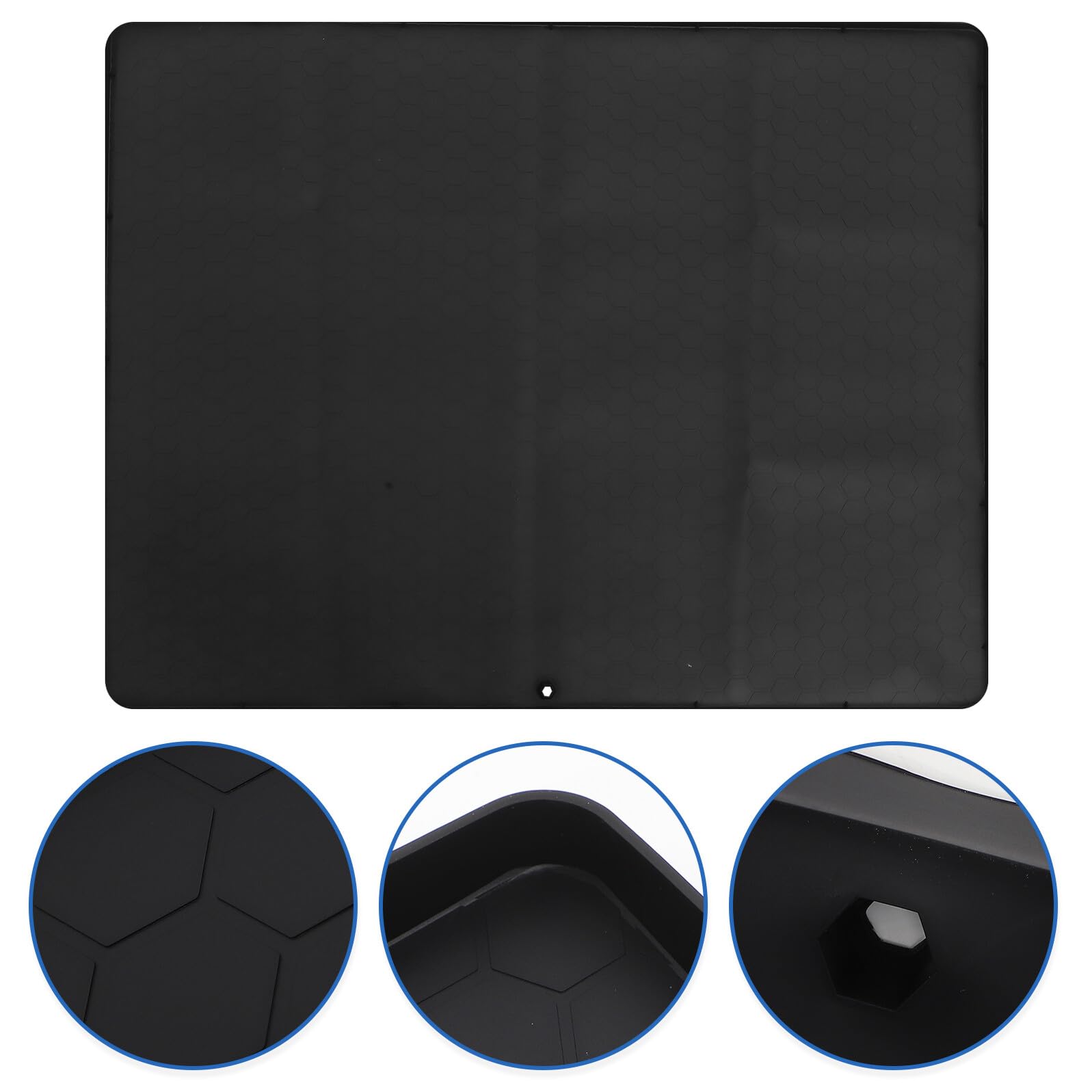 ERINGOGO Alfombrilla Filtraciones Fregadero de Cocina Debajo el del y para Baño Gabinete Revestimiento de Goma Negro de 23.6x23.6 Pulgadas Que Protege Previene